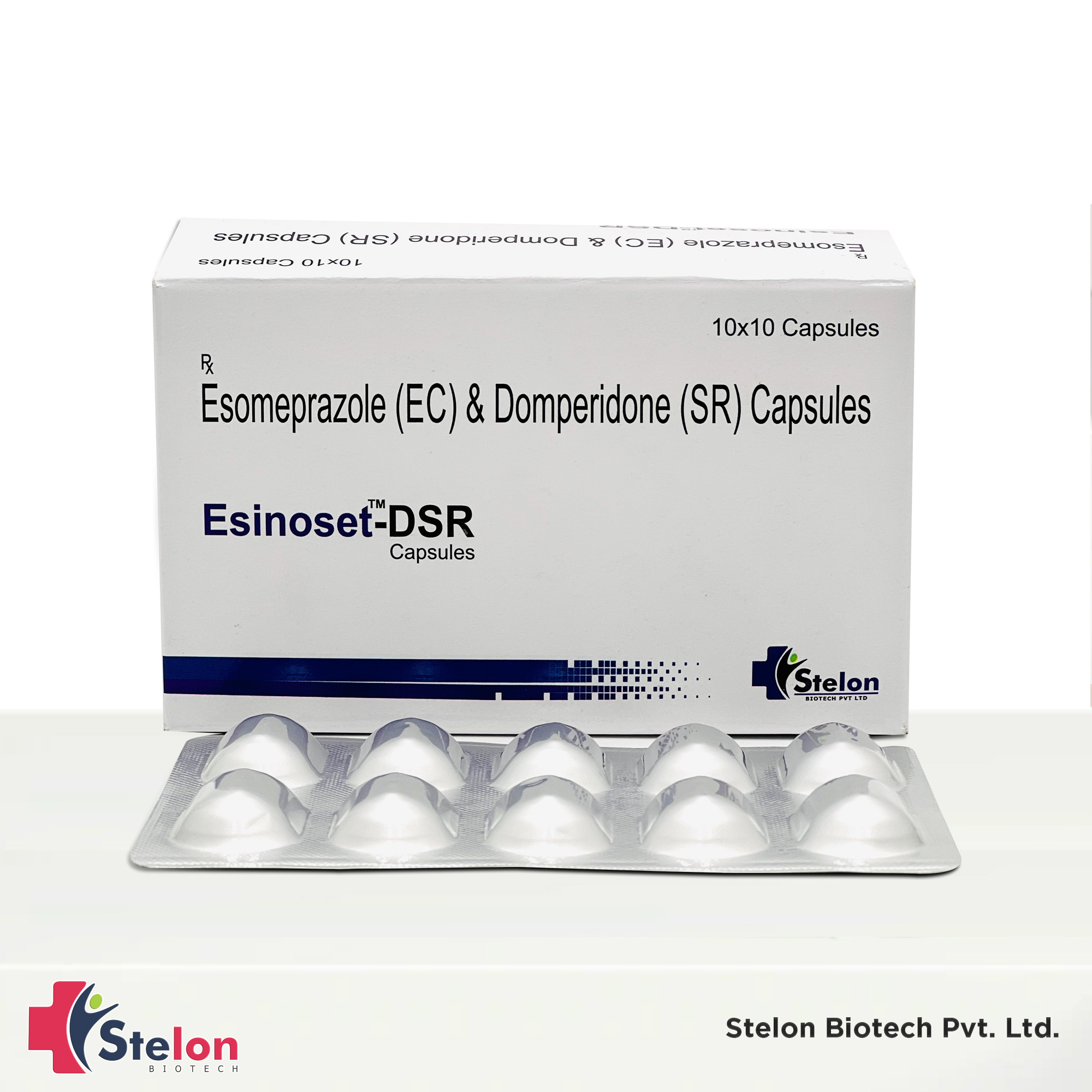 Esomeprazole (Enteric Coated) 40mg + Domperidone (Sustained Release) 30mg  Capsules. Manufacturer | Supplier and Franchise in India