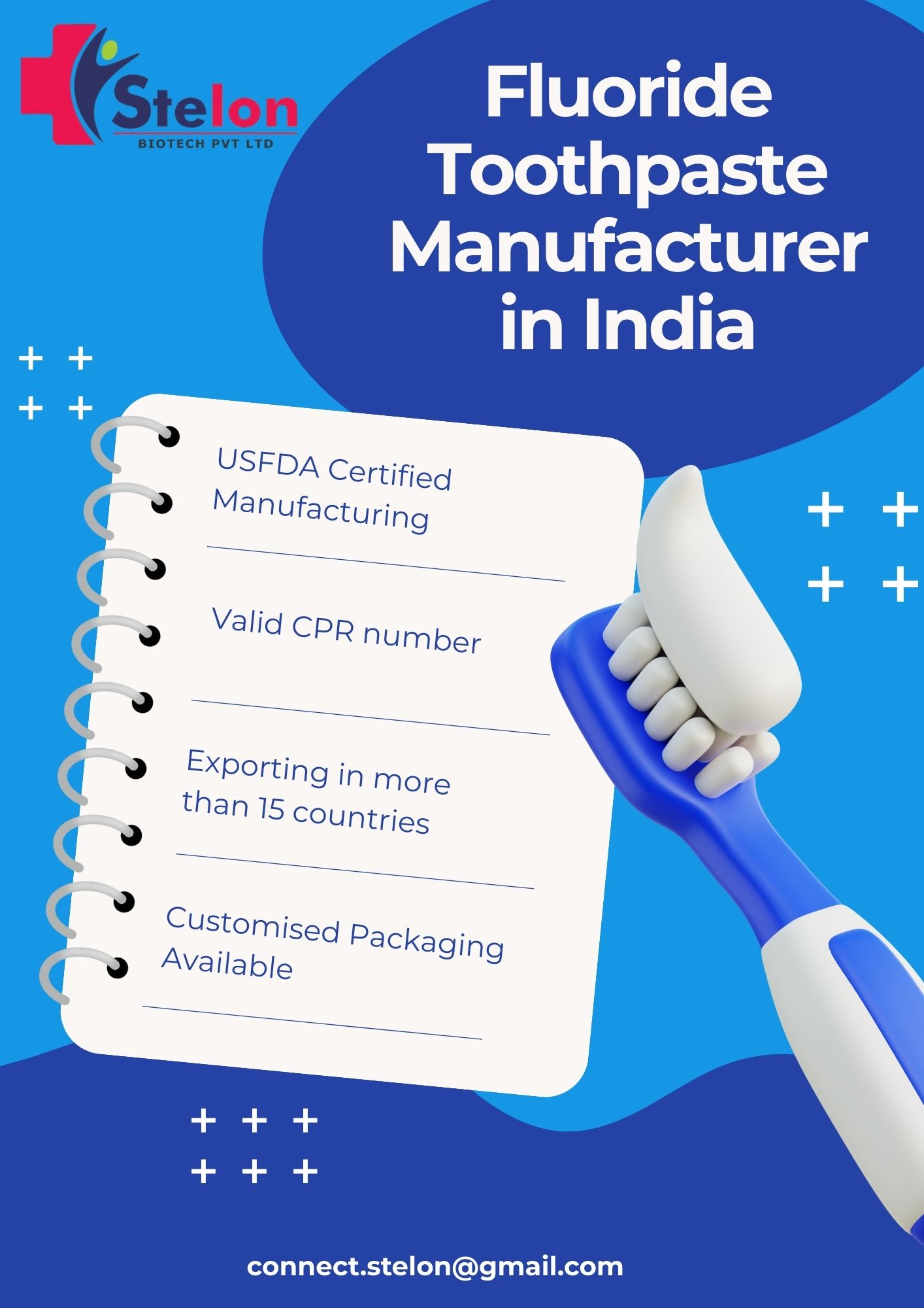 Fluoride Toothpaste Manufacturer in India | Stelon Biotech