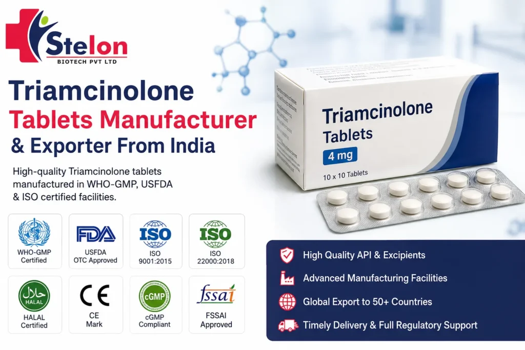 Triamcinolone Tablet Manufacturer & Exporter From India