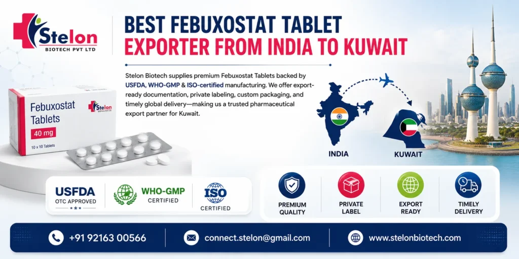 Best Febuxostat Tablet Exporter from India to Kuwait